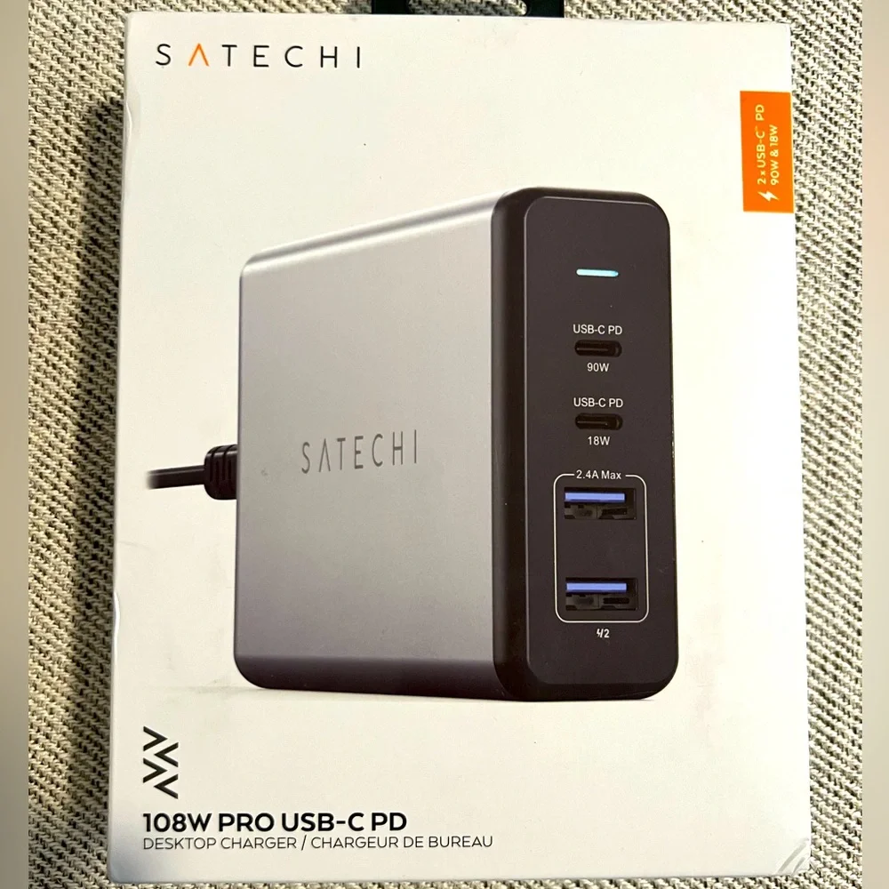 Satechi 108W Pro USB-C PD Desktop Charger compatible with Macs